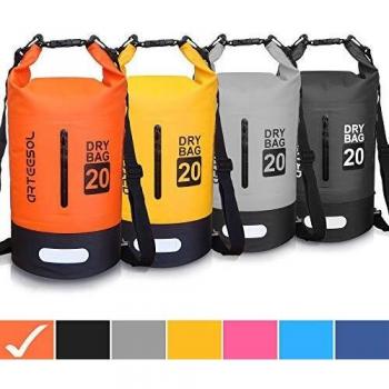 arteesol Bolsa Impermeable, 5L 10L 20L 30L a Prueba de Agua Bolso Seco/Bolsa Seca Impermeable con Correa Ajustable Larga para Kayak Paseo en Barco Canoa/Pesca/Rafting/Natación/Snowboard