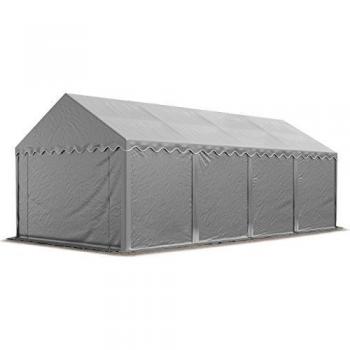 Carpa de almacenamiento INTENT24 TOOLPORT 4x8 m PVC 700 N impermeable gris