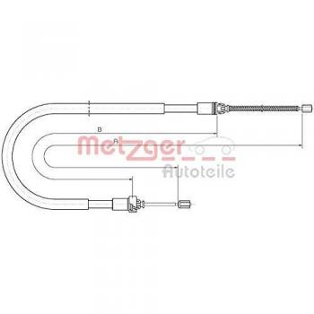 Cable de freno de mano Metzger 10.6033 para Peugeot 206 y 206+ con características de freno de estacionamiento trasero izquierdo y derecho