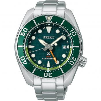 Seiko Prospex Sea Aqua Sumo GMT Green Dial Solar Divers SFK003J1 200M Mens Watch