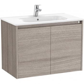 Mueble de baño Roca Tenet con 2 puertas y lavabo Unik en color Roble City texturizado