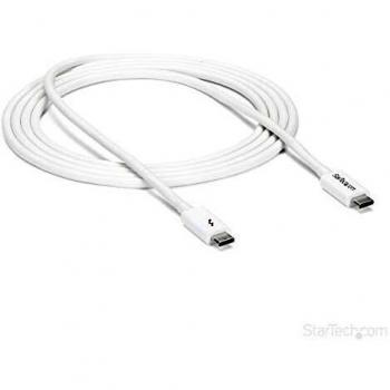 StarTech.com Cable de 2m Thunderbolt 3 Blanco Cable Compatible con USBC y DisplayPort USB Tipo C