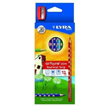 Lyra Groove Slim Estuche 12 unidades + Sacapuntas