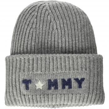 Tommy Hilfiger Tommy Punch Beanie, Gorro de Punto para Mujer, Gris