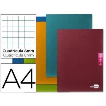 Libreta Liderpapel Scriptus A4 48 hojas 90g/m2 cuadro 8mm con margen