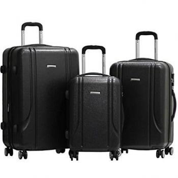 Set de Tres Maletas Trole ALISTAIR Smart- Abs Extremadamente Ligero - 4 ruedas - Negro