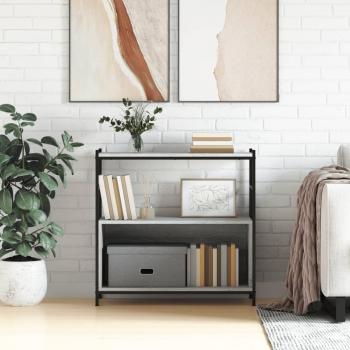 Estantería de hierro y madera ingeniería gris Sonoma 80x30x78,5 cm madera multicapa y hierro