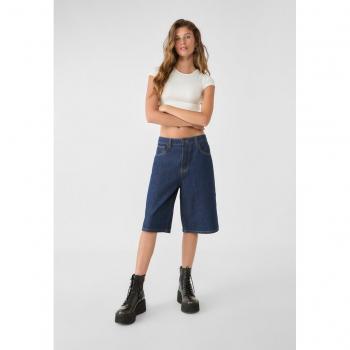 Stradivarius Baggy Bermuda Jorts Blue Denim
