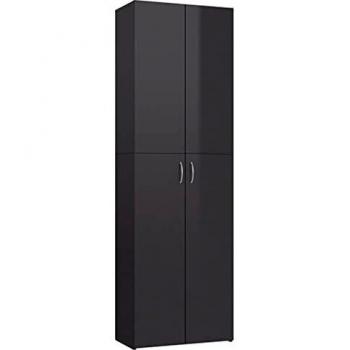vidaXL Armario de Oficina de Aglomerado Mobiliario Diseño Elegante Estilo Minimalista Clasificación Organizada Archivos Gris Brillante 60x32x190cm