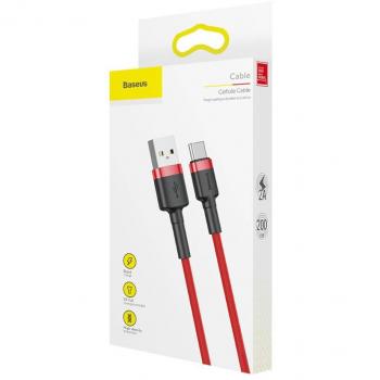 Baseus CATKLF-U09 Cable USB A a USB C de 3 m en color Negro y Rojo
