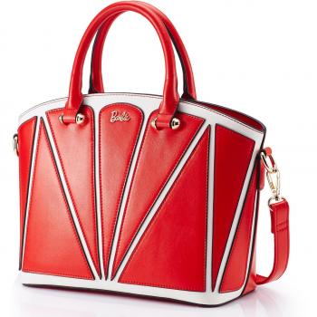 Barbie BBFB482 Bolso con remache de Piel brillante Bolso bandorela de Serie Elegante Bolsos baguettede mujer