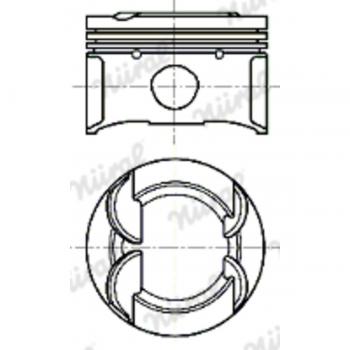 Pistón NÜRAL 87-444800-10 - Pistón de motor, fabricado en aluminio, diámetro de 87 mm, altura estándar, diseñado para motores de alta compresión y rendimiento optimizado