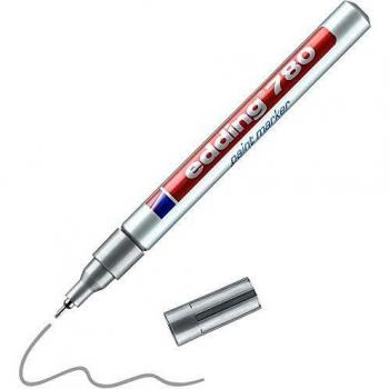Edding 759720 - Marcador permanente, 0.8 mm, color plata
