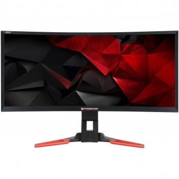 Acer Predator Z35P - Monitor Curvo de Gaming 35 (88.9cm) Ultra-Wide Quad HD LED, 120Hz, G-Sync, HDMI, USB Hub, Negro y Rojo