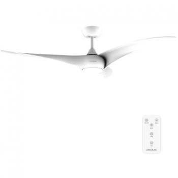 Cecotec EnergySilence Aero 5295 White Ventilador de Techo con Luz LED y Mando a Distancia 40W, Motor DC, 54 pulgadas, Luz LED de 15W, 3 Tonalidades seleccion