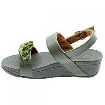 Fitflop Lottie Tortoiseshell Chain Bac, Sandalias para Mujer, Verde