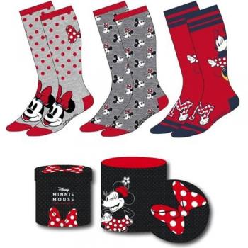 Pack de Calcetines Minnie Mouse 3 Piezas Talla 36/43, Cómodos y Suaves, Caja Regalo, Licencia Oficial, Invierno 2024