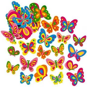 Baker Ross Pegatinas de Espuma con Forma de Mariposa para Artesanía Perfectas para Decorar Tarjetas Álbumes Collages y Otras Manualidades de Niños