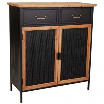 Recibidor Alexandra House Living Negro Madera Metal Madera de abeto 34 x 90 x 80 cm