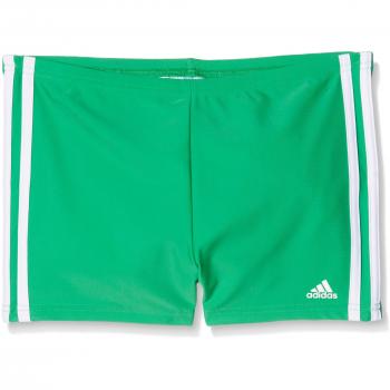adidas Infinitex Bañador tipo bóxer con diseño de 3 rayas para chico, otoño/invierno, niño, color verde, blanco, tamaño 152