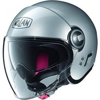 Casco clásico N21 con Visor de Nolan, Color Plata, tamaño L