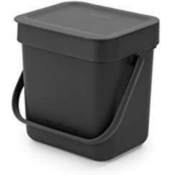 Brabantia Sort&Go Recipiente para los residuos orgánicos, 3 litros, Color Gris