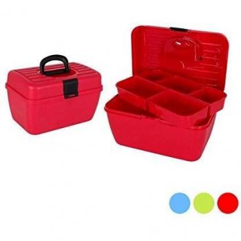 Home Basic 46500 Caja de Herramientas con Compartimentos, Multicolor, 29 x 19 x 18 cm