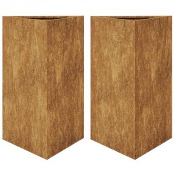 vidaXL Garden Planters 2 pcs Triangular 50x43x75 cm Corten Steel