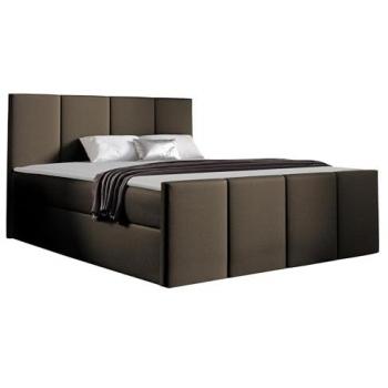 Cama Continental Baltimore 154, Doble, Tapiz Marrón, 160x200 cm, Somieres, 164x213x103 cm