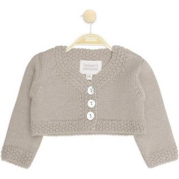 Cárdigan tipo bolero para niña Bonnet à Pompon con diseño elegante, manga larga, tejido suave y cómodo, ideal para ocasiones especiales y uso diario