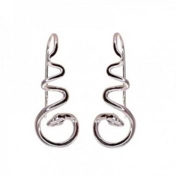 Pendientes Plata Ley 925m Mujer Serpiente Hippie 30mm