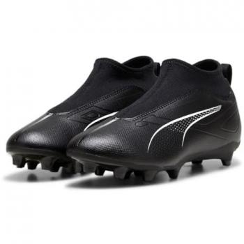 Puma Botas de Fútbol Ultra 5 Match+ Ll FG/AG Jr, Zapatillas, Color Negro y Blanco, Talla 35 EU