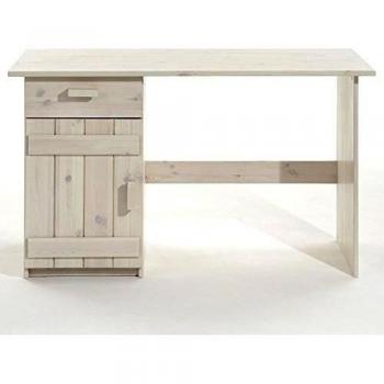 lounge-zone Escritorio infantil Escritorio EMMI con Pino Madera maciza blanco 124x75x60cm 12620
