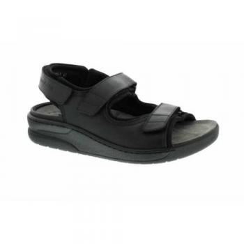 Sandalias de vestir Mephisto Valden para hombre en cuero nobuck negro, talla 42