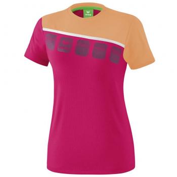 Erima Women's 5-C Short Sleeve T-shirt in Love Rose / Peach / White, Size 44