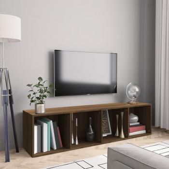 Mueble TV Librería de Madera Multicapa Roble Marrón 143x30x36 cm