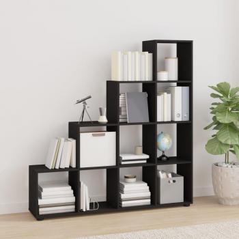 Estantería librería en forma de escalera 142 cm Blanco, Roble, Negro Mueble Almacenaje Estantería para Oficina, Estudio, Dormitorio