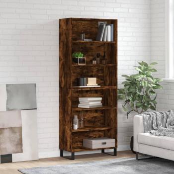Aparador alto de madera multicapa en roble ahumado 69,5x32,5x180 cm