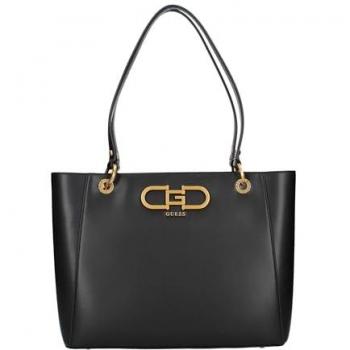 Guess Fleet Eco Leather Black Shoulder Bag for Women, One Size