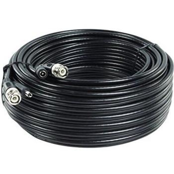 Cable Coaxial de Seguridad RG59 con Alimentación CC de 20 Metros y Conectores BNC