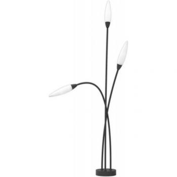 Bolardo de jardín Espiga Antracita 3 bombillas 113cm, Baliza para poste con múltiples cabezales, 3 x G9, IP65