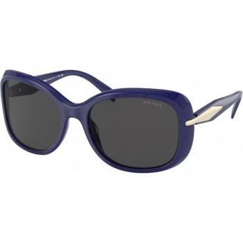 Prada PR 04ZS Col. 18D5S0 Women's Square Sunglasses - Blue Frame, Dark Grey Lens, Size: 57 MM