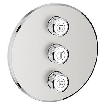 Grohe 29122DC0 29122DC0-Grohtherm SmartControl Placa con Triple Llave de Paso, Supersteel