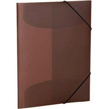 HERMA 19522 Carpeta de dibujo Translúcido en Marrón, A3, plástico resistente, con 3 solapas interiores, carpeta de 1 palmo