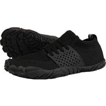 WHITIN Zapatilla Minimalista de Barefoot Trail Running para Mujer Five Fingers Fivefingers Zapato Descalzo Correr Deportivas Fitness Gimnasio Calzado Asfalto Negro 36 EU