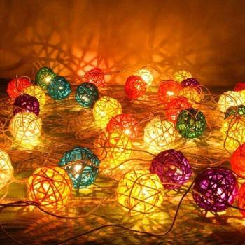 3 M multicolor luz cadena watte Bausch Luz Cadena – Ideal Bodas, Navidad adornos &