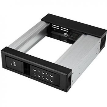 5.25 to 3.5 Trayless Hard Drive Hot Swap Bay - Removable Hard Drive Bay for 3.5 SATA/SAS Drives - Aluminum