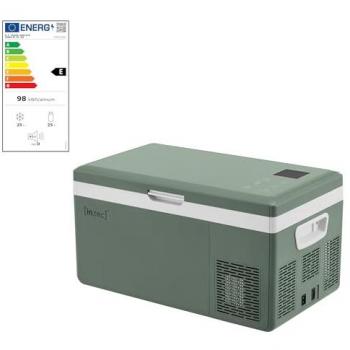 Nevera portátil eléctrica Arnesano 15L verde militar con pantalla digital LED y compartimentos para coche, barco, hogar y camping hasta -20°C