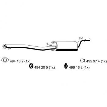 Silenciador Intermedio ERNST 313148 para Ford y Volvo, compatible con Focus 2, Focus C-Max y V50