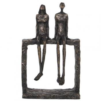 Figura Decorativa Dorada de Plástico Pareja 12 x 18 x 28 cm - Alexandra House Living